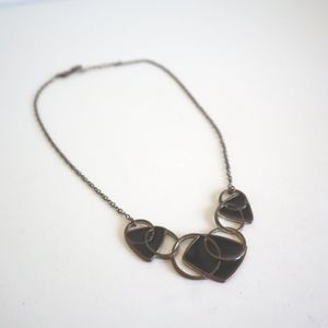 Vintage Black Enamel Geometric Necklace
